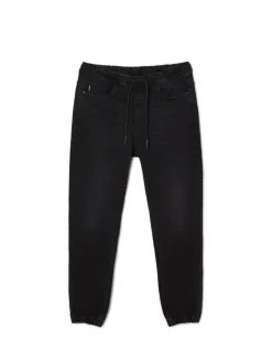 Fashion Cropp Czarne jeansowe joggery czarny