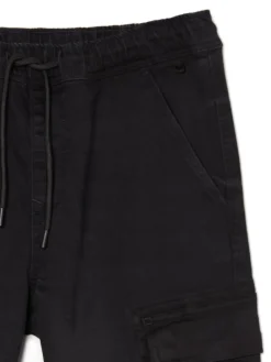 Outlet Cropp Czarne jeansowe joggery czarny