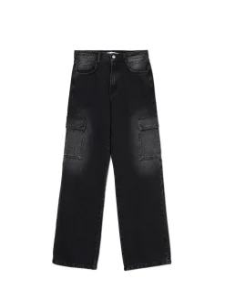 Clearance Cropp Czarne jeansy baggy czarny