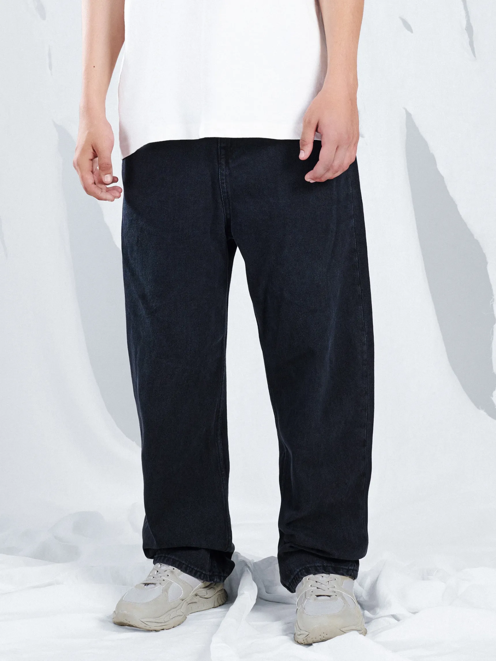 Online Cropp Czarne jeansy baggy czarny