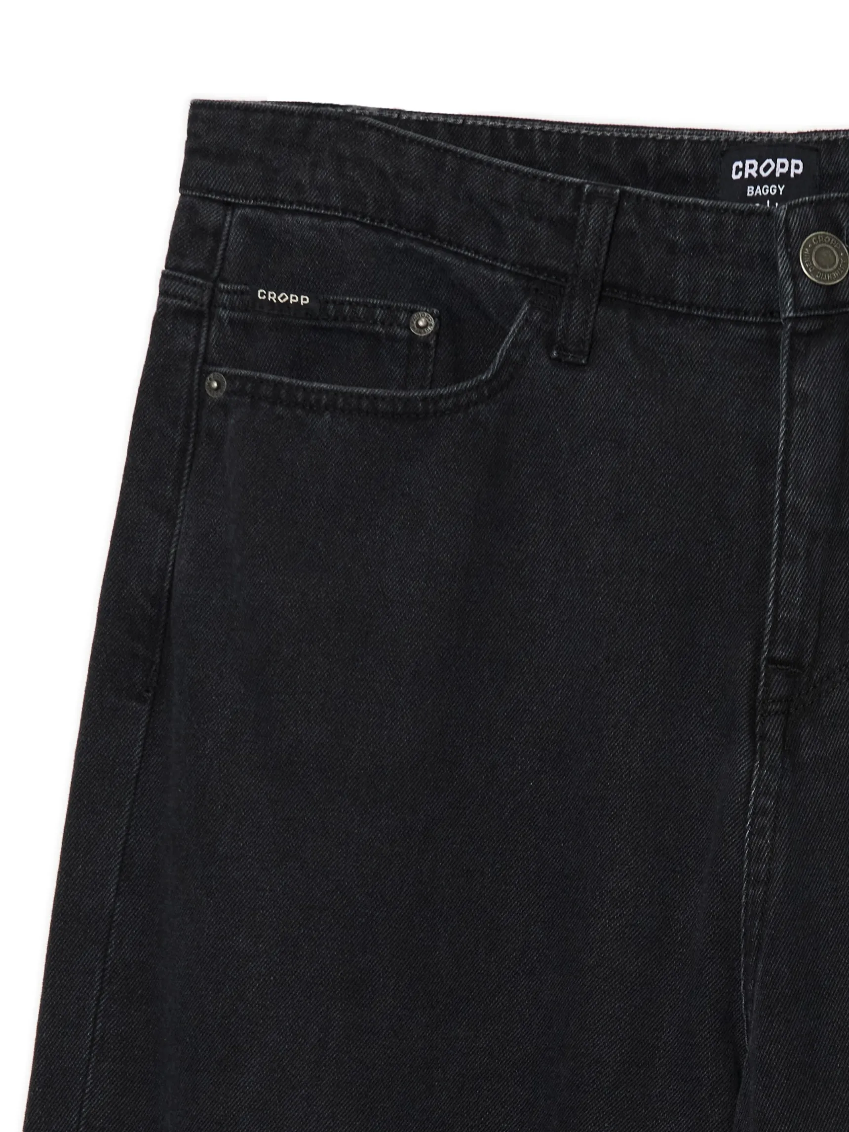 Online Cropp Czarne jeansy baggy czarny
