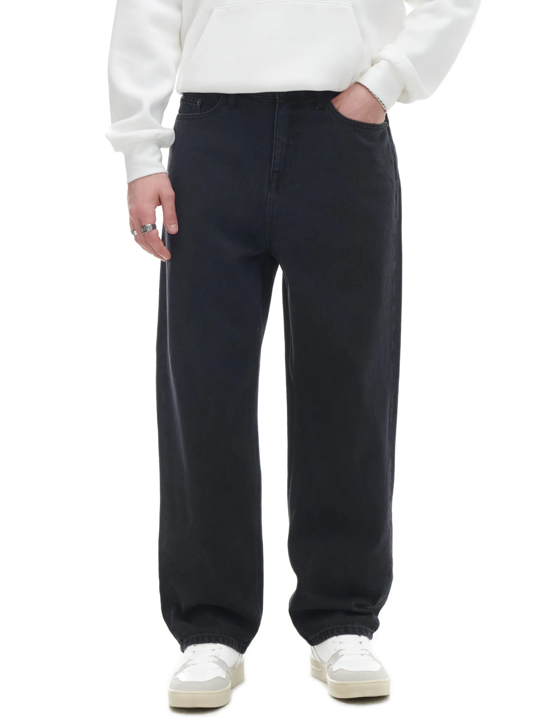 Online Cropp Czarne jeansy baggy czarny