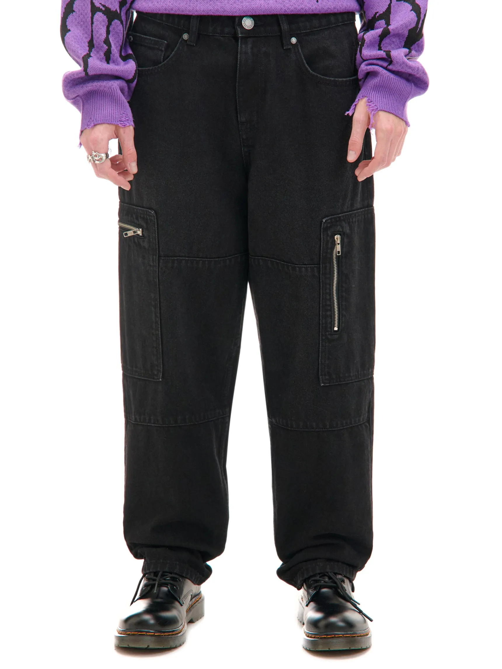 Discount Cropp Czarne jeansy baggy balloon czarny