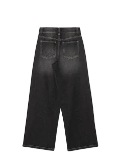 Discount Cropp Czarne jeansy baggy z efektem sprania czarny