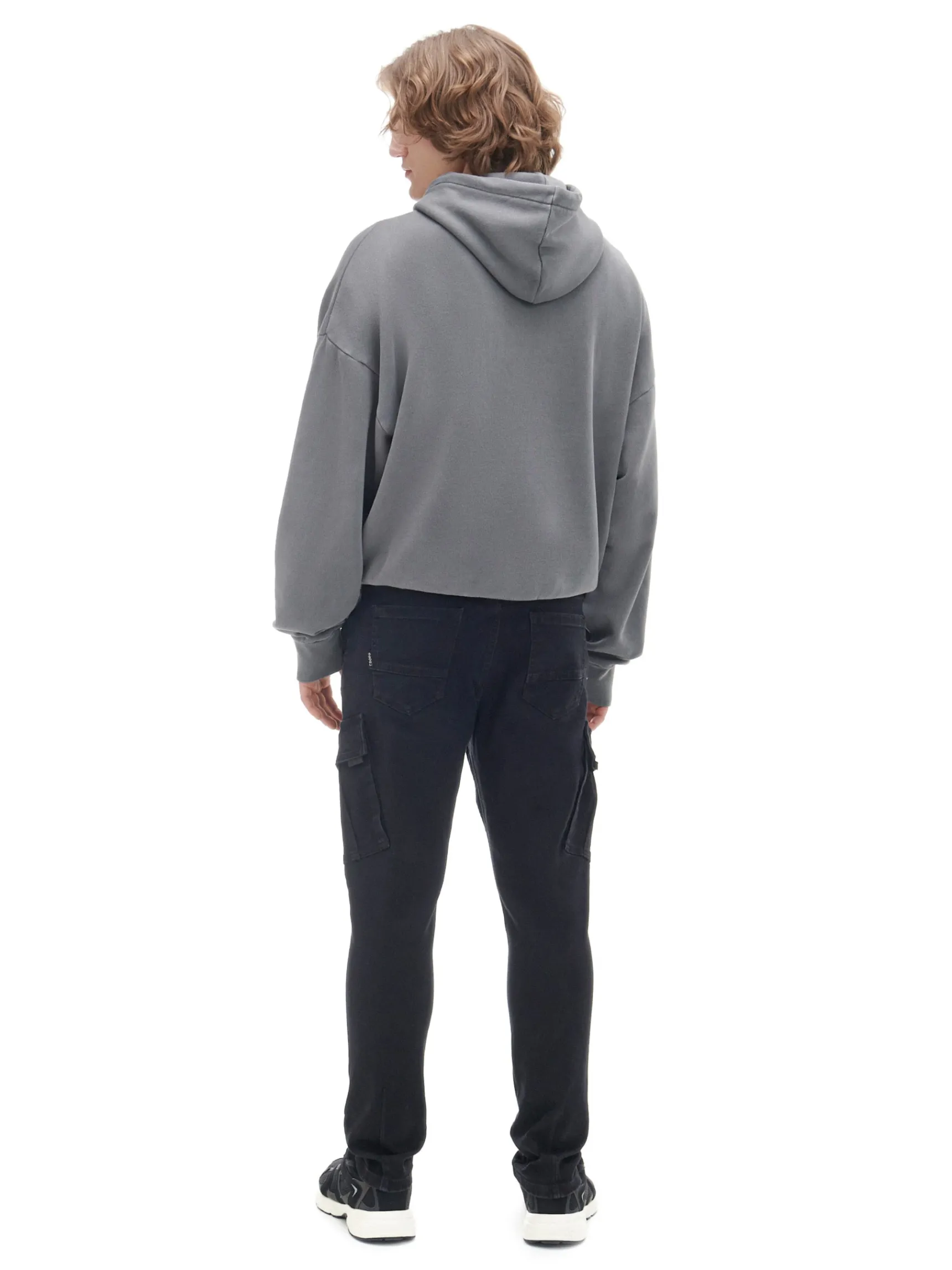 Hot Cropp Czarne jeansy carrot czarny