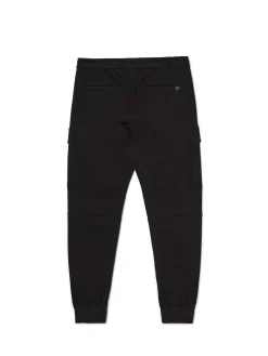Clearance Cropp Czarne jeansy jogger z kieszeniami cargo czarny