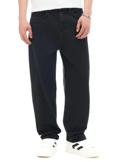 Outlet Cropp Czarne jeansy loose czarny