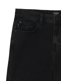 Outlet Cropp Czarne jeansy loose czarny