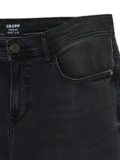 Clearance Cropp Czarne jeansy regular szary