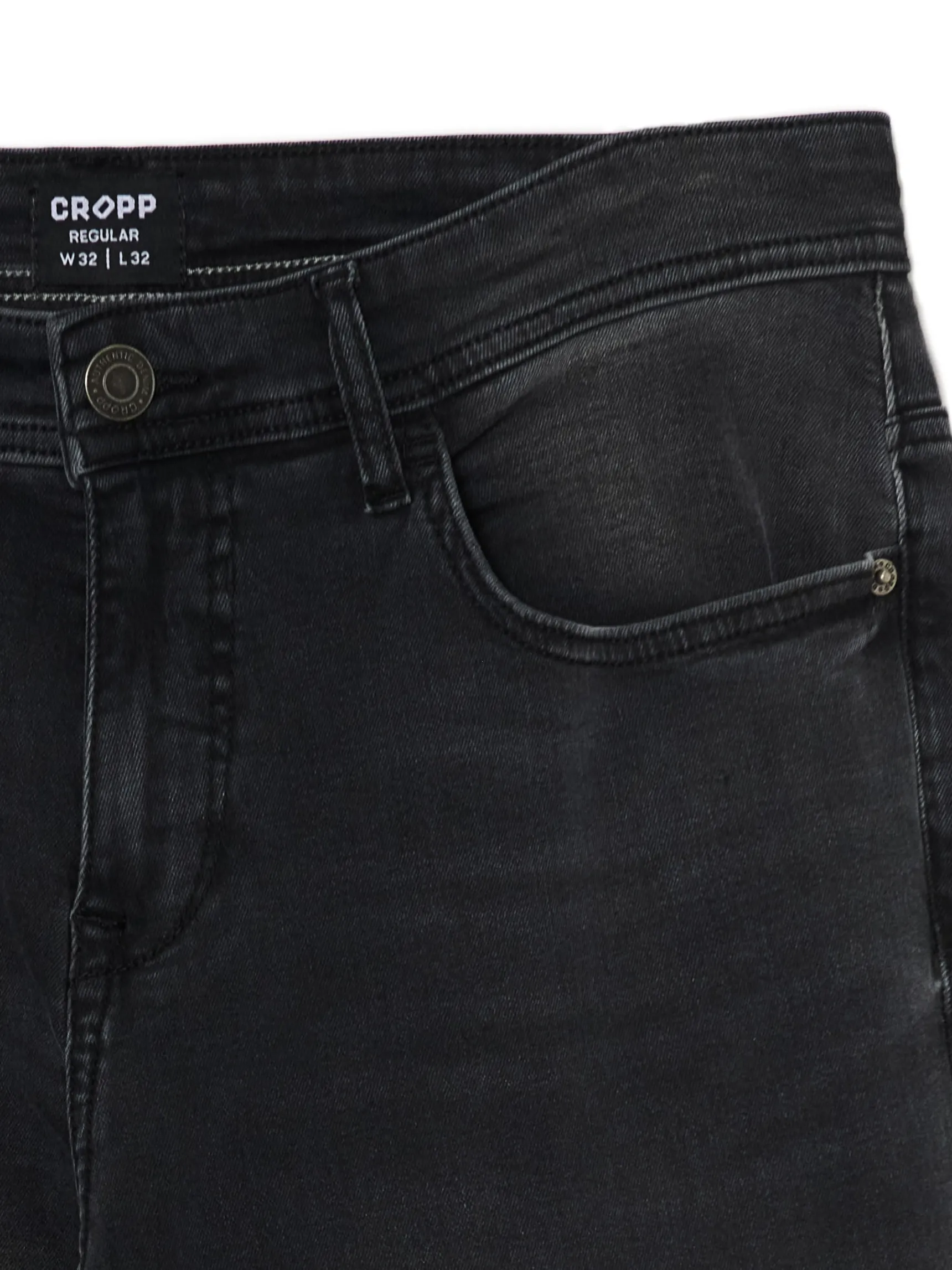 Clearance Cropp Czarne jeansy regular szary