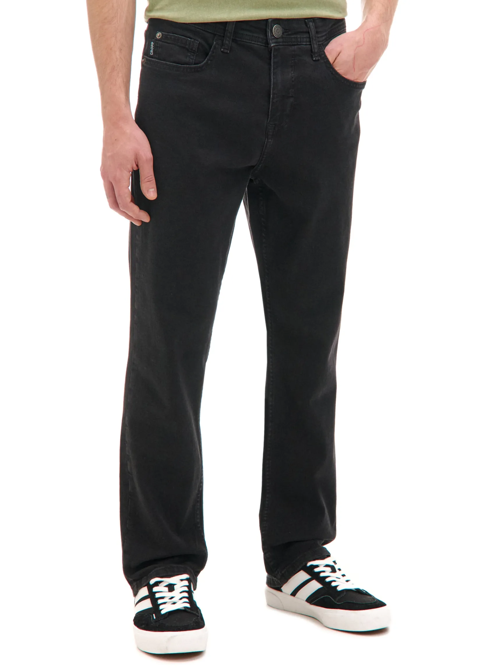 Fashion Cropp Czarne jeansy regular czarny