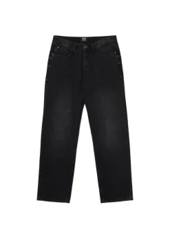 Clearance Cropp Czarne jeansy relaxed czarny