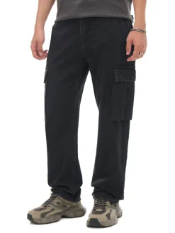 Best Cropp Czarne jeansy relaxed czarny
