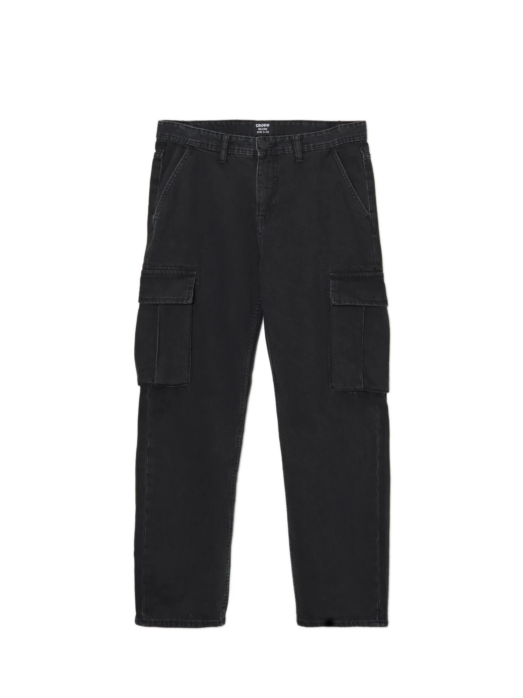 Best Cropp Czarne jeansy relaxed czarny