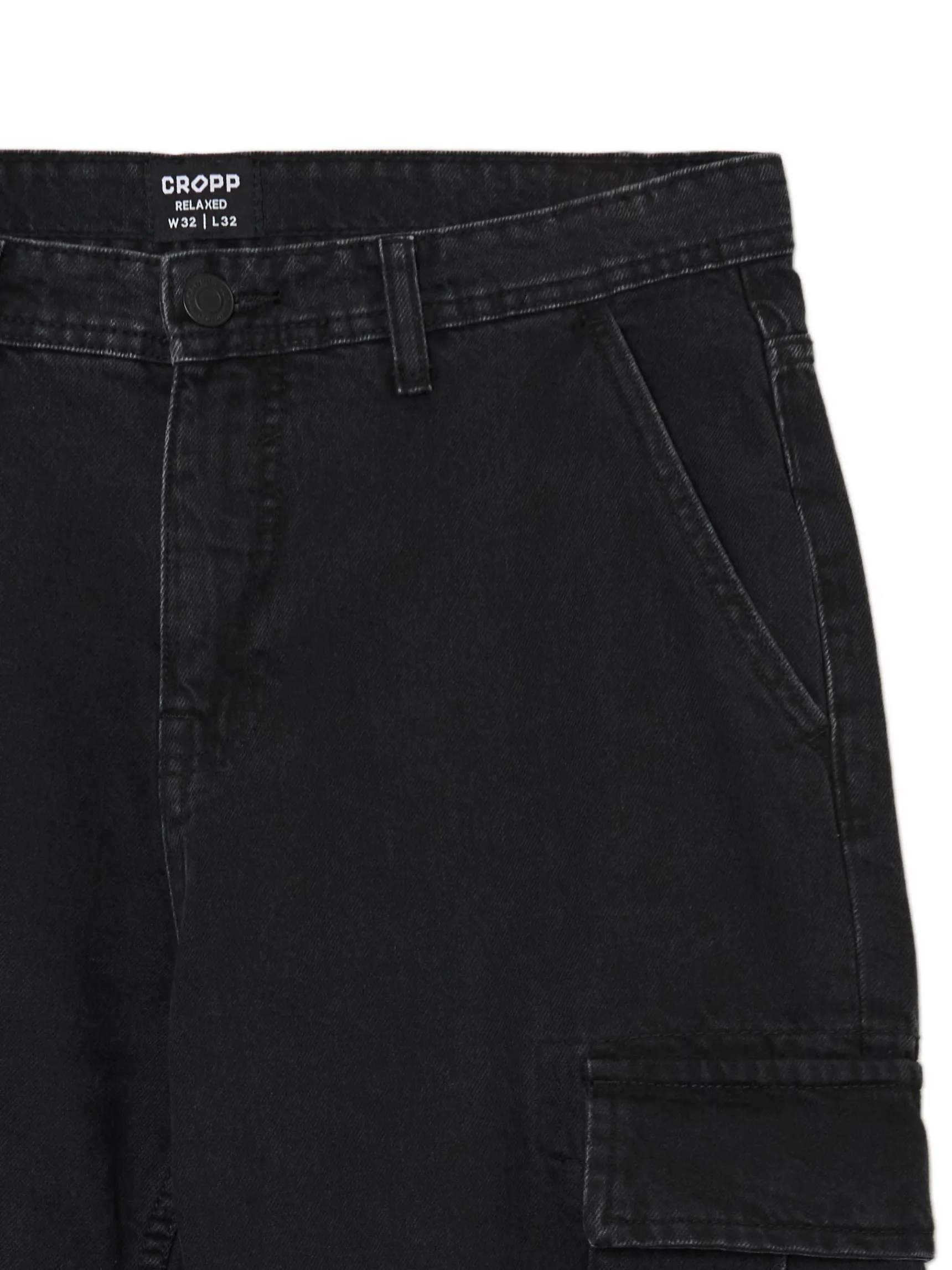 Best Cropp Czarne jeansy relaxed czarny