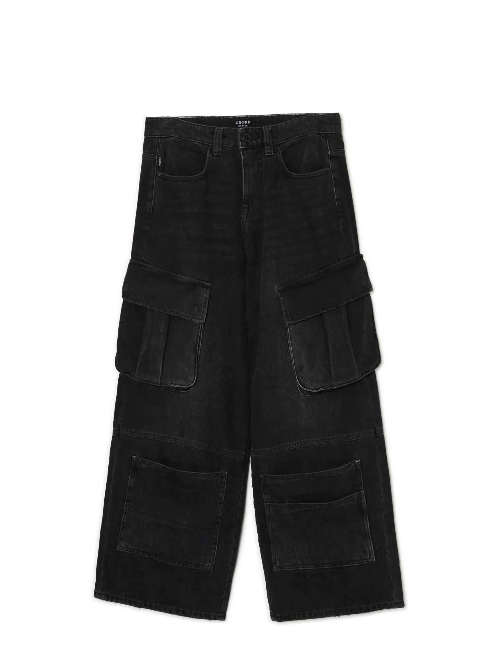 New Cropp Czarne jeansy skater z kieszeniami czarny