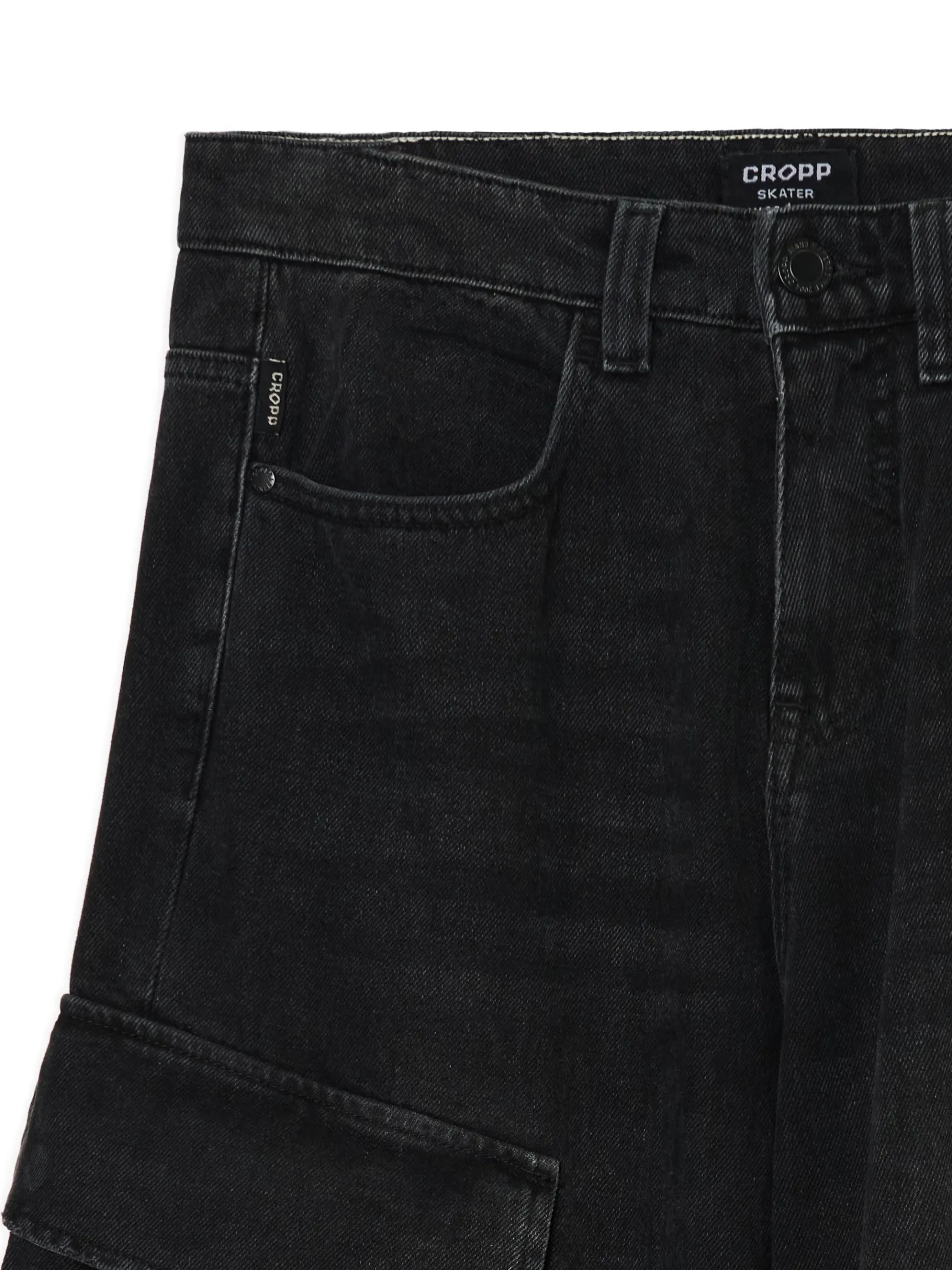 New Cropp Czarne jeansy skater z kieszeniami czarny