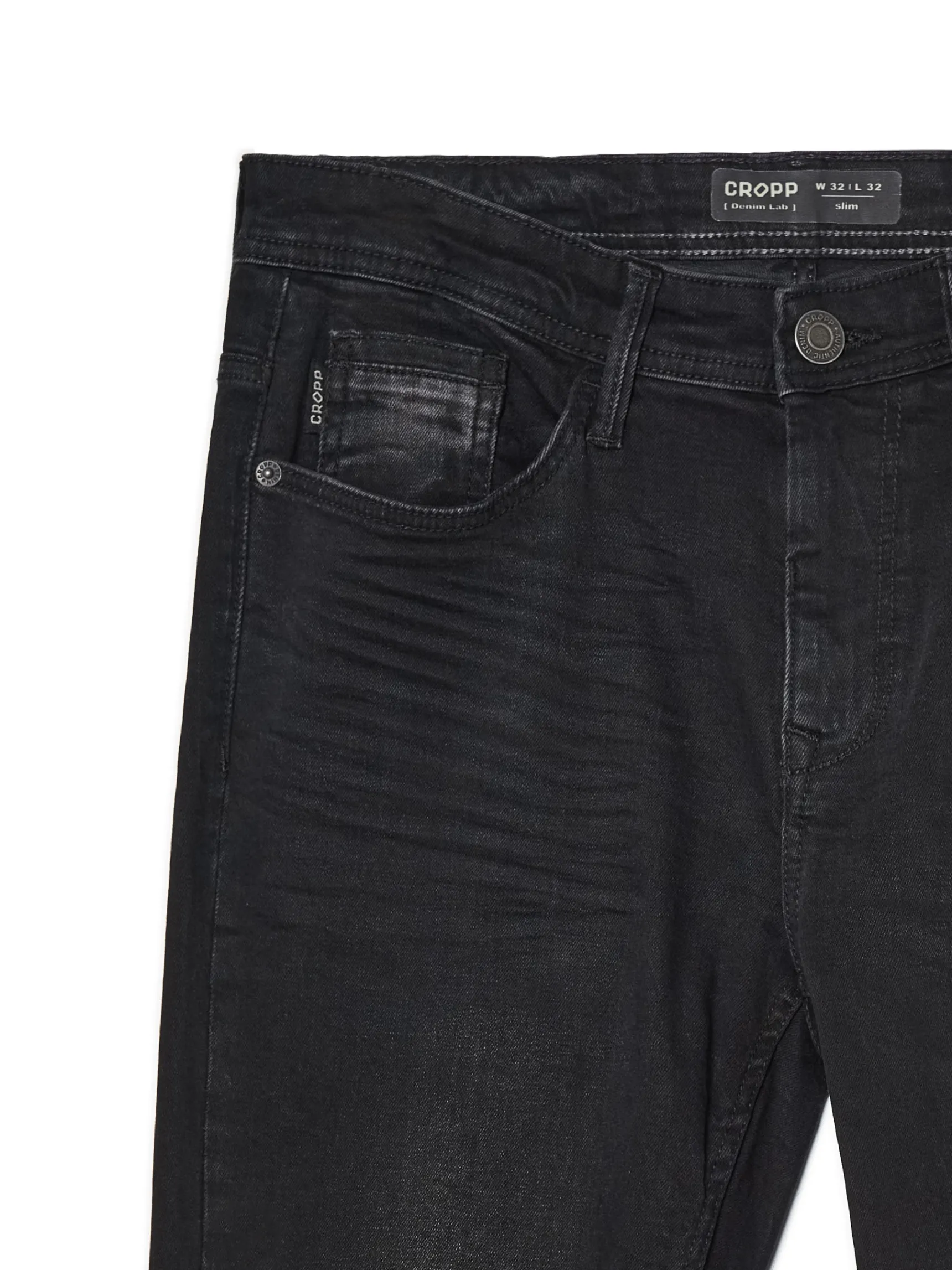 Online Cropp Czarne jeansy slim czarny