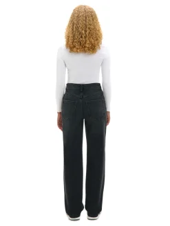 Best Cropp Czarne jeansy straight PETITE czarny