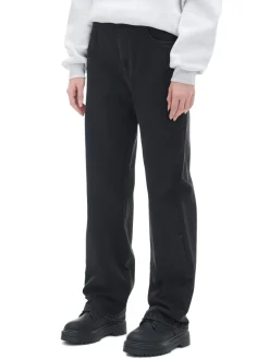 Fashion Cropp Czarne jeansy straight z efektem sprania czarny