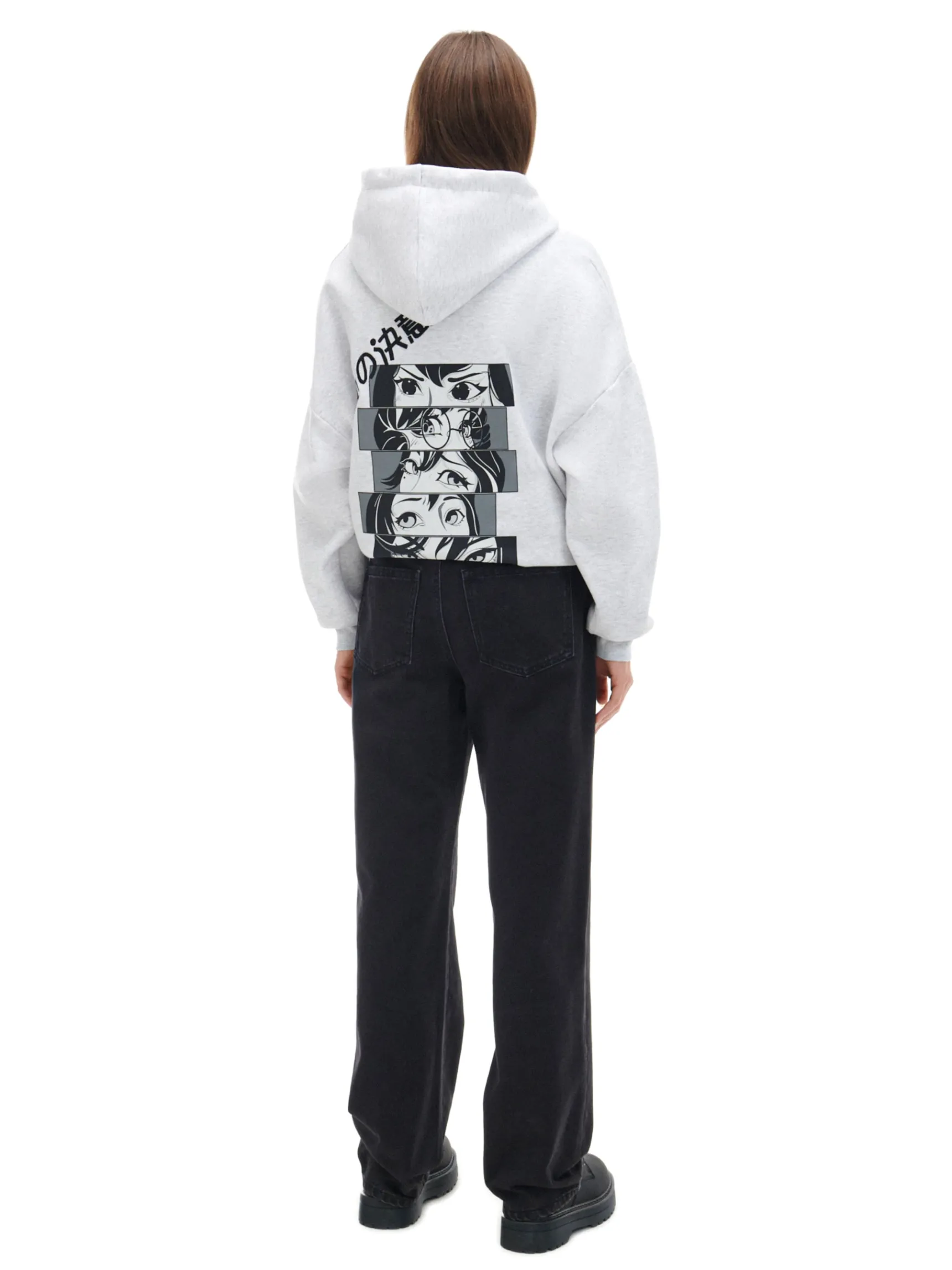 Fashion Cropp Czarne jeansy straight z efektem sprania czarny