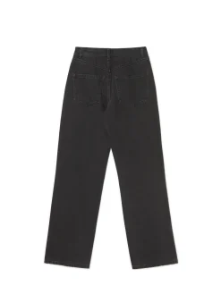 Fashion Cropp Czarne jeansy straight z efektem sprania czarny