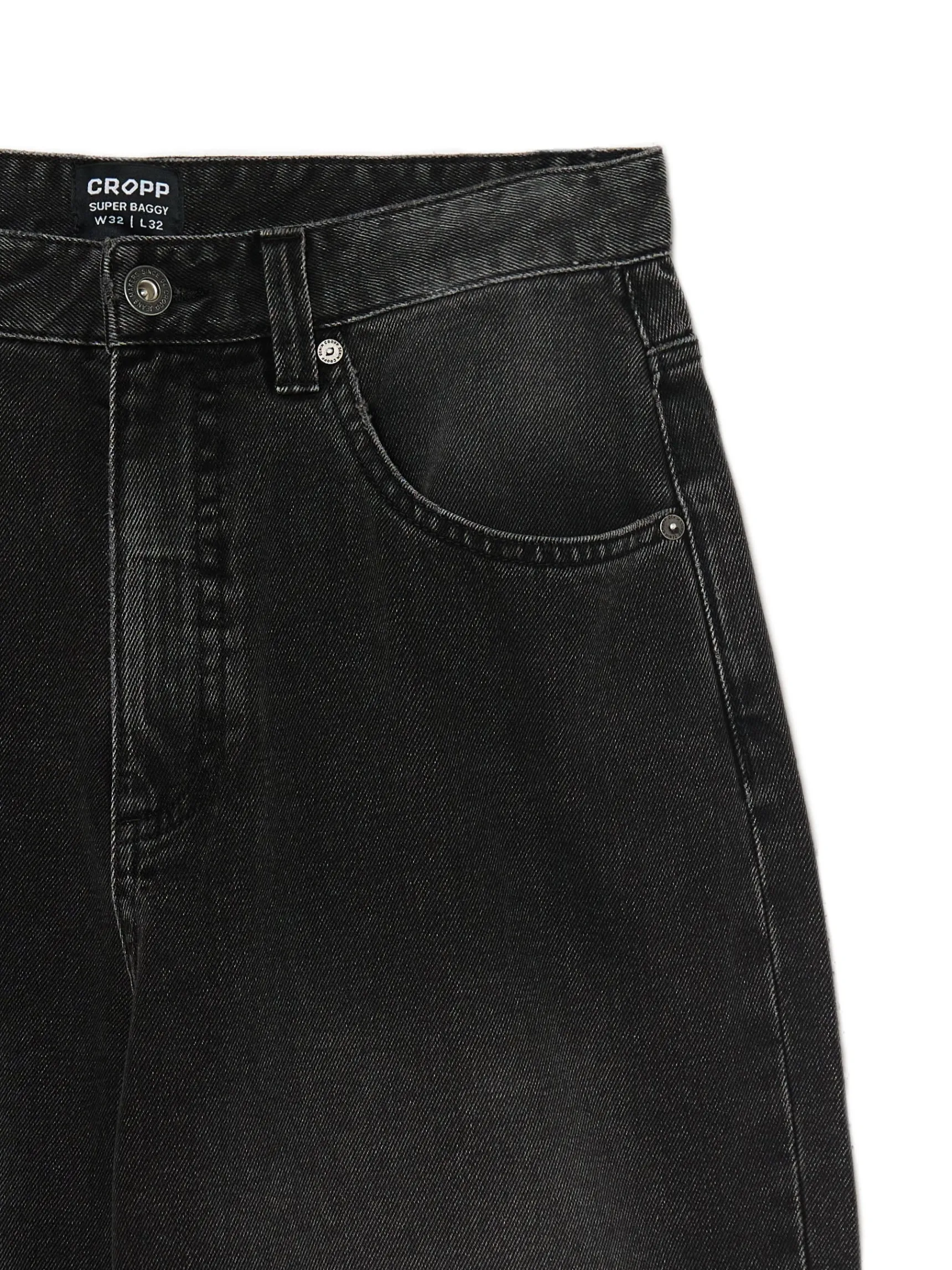 Discount Cropp Czarne jeansy super baggy czarny