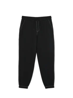 New Cropp Czarne joggery z białym przeszyciem czarny