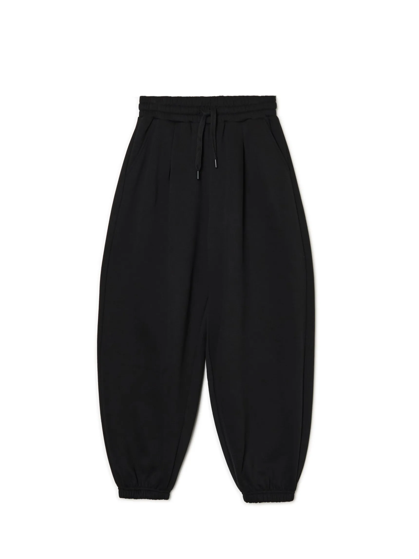 Outlet Cropp Czarne joggery z wysokim stanem czarny