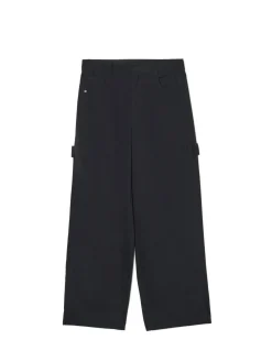 Best Cropp Czarne spodnie baggy z diagonalu czarny