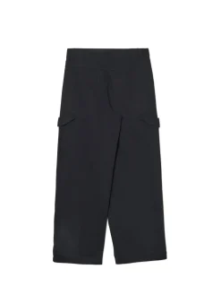 Best Cropp Czarne spodnie baggy z diagonalu czarny