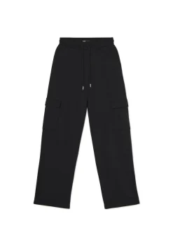 Sale Cropp Czarne spodnie dresowe czarny