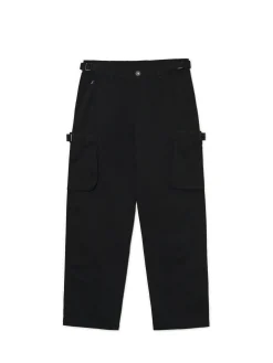 Discount Cropp Czarne spodnie loose z regulacją czarny