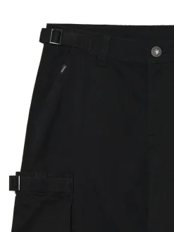Discount Cropp Czarne spodnie loose z regulacją czarny
