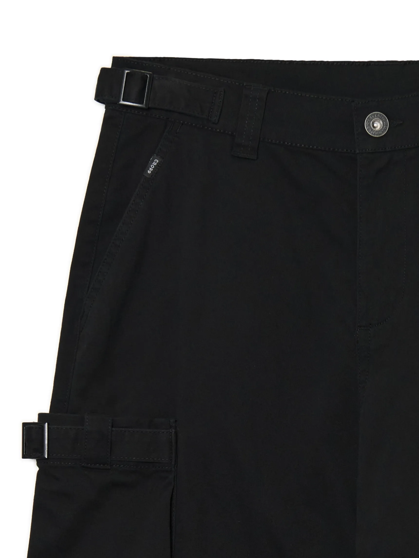 Discount Cropp Czarne spodnie loose z regulacją czarny