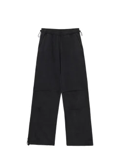 Best Cropp Czarne spodnie parachute czarny