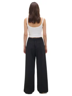 Sale Cropp Czarne spodnie tailoring czarny