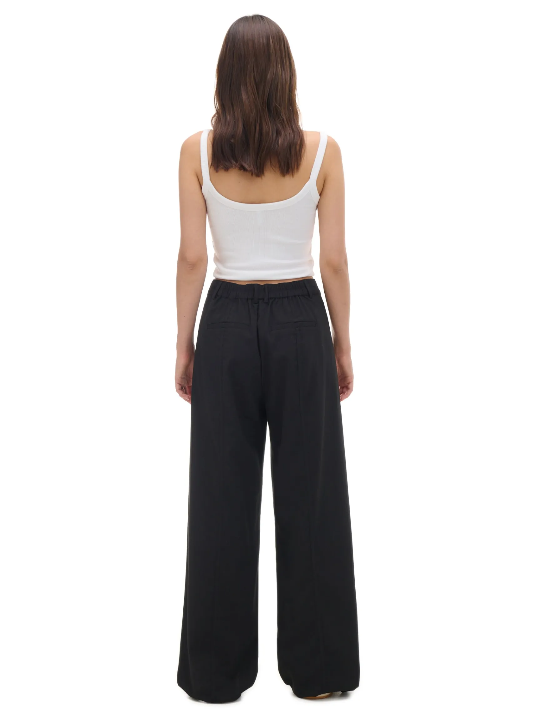 Sale Cropp Czarne spodnie tailoring czarny