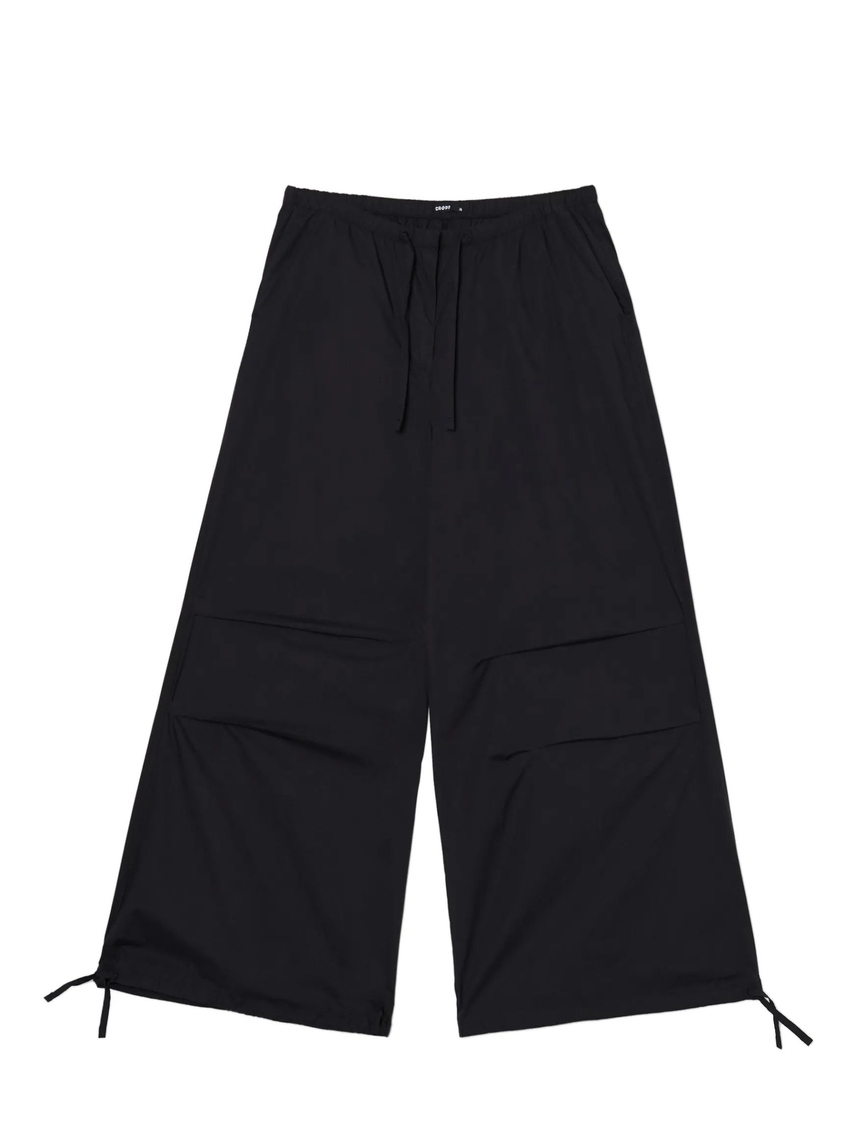 Sale Cropp Czarne spodnie wide leg czarny