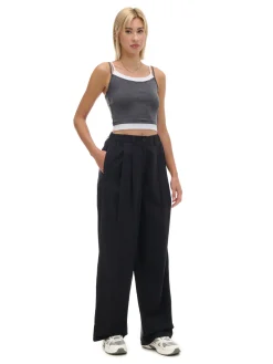 Discount Cropp Czarne spodnie wide leg czarny
