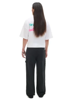 Discount Cropp Czarne spodnie wide leg czarny
