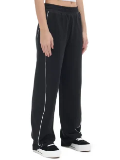 Hot Cropp Czarne spodnie wide leg z wysokim stanem czarny