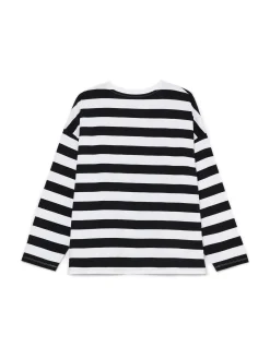 Online Cropp Czarno-biała bluzka w paski UNISEX wielobarwny