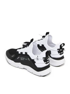 Best Cropp Czarno-białe sneakersy z odblaskowymi detalami biały