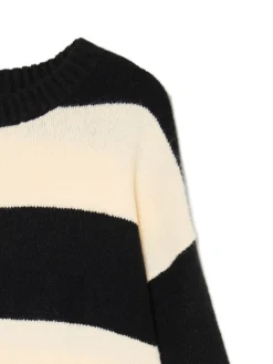 Clearance Cropp Czarno- sweter w paski kremowy