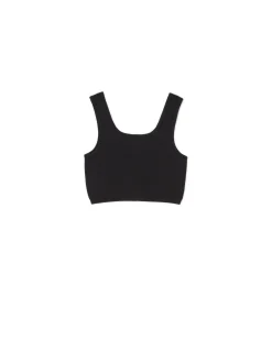 Best Cropp crop top na ramiączkach czarny