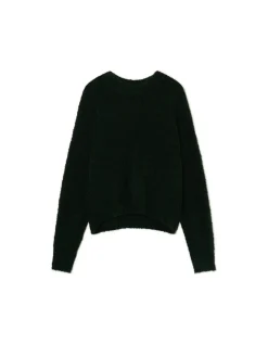 Discount Cropp Czarny gładki sweter zielony
