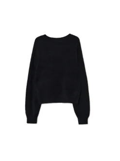 Discount Cropp gładki sweter czarny