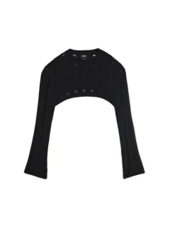 Discount Cropp krótki sweter czarny