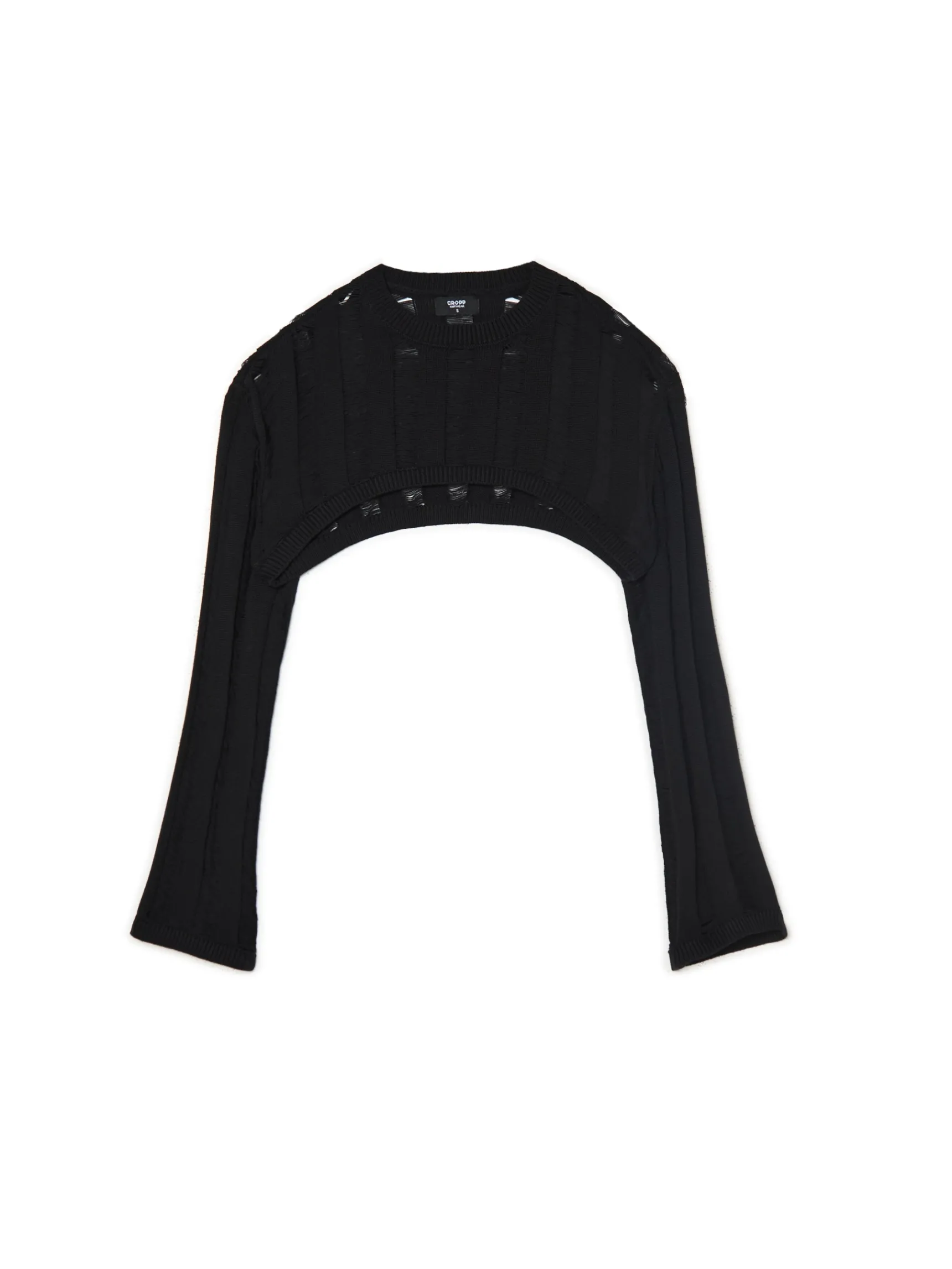 Discount Cropp krótki sweter czarny